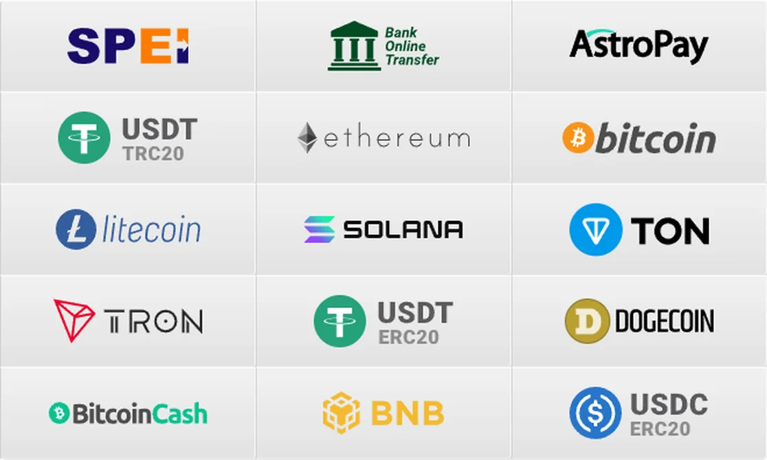 Pestaña de retiros del cajero de Brazino777 México con SPEI, transferencia, AstroPay y doce criptomonedas