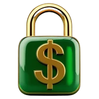 Candado con signo de dólar