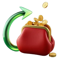 Monedero con monedas