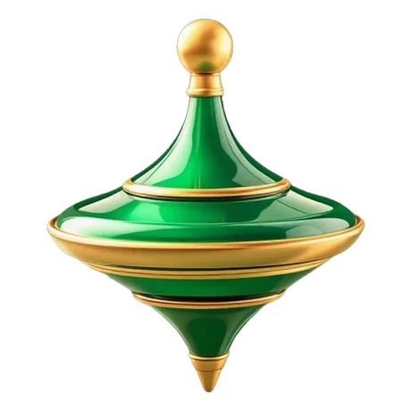 Trompo verde con detalles dorados
